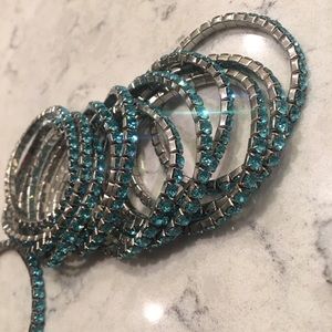 Set of blue diamond bracelets